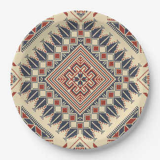 Traditional Palestinian embroidery Paper Plate