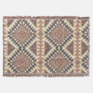 Traditional Palestinian embroidery Throw Blanket
