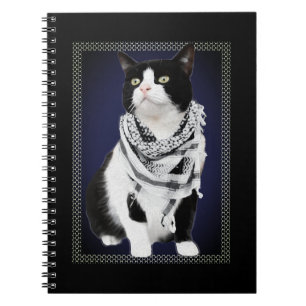 Traditional Palestinian Kufiya Wearing Cat Notebook