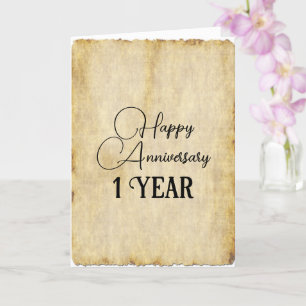 Traditional Paper 1st Anniversary Card