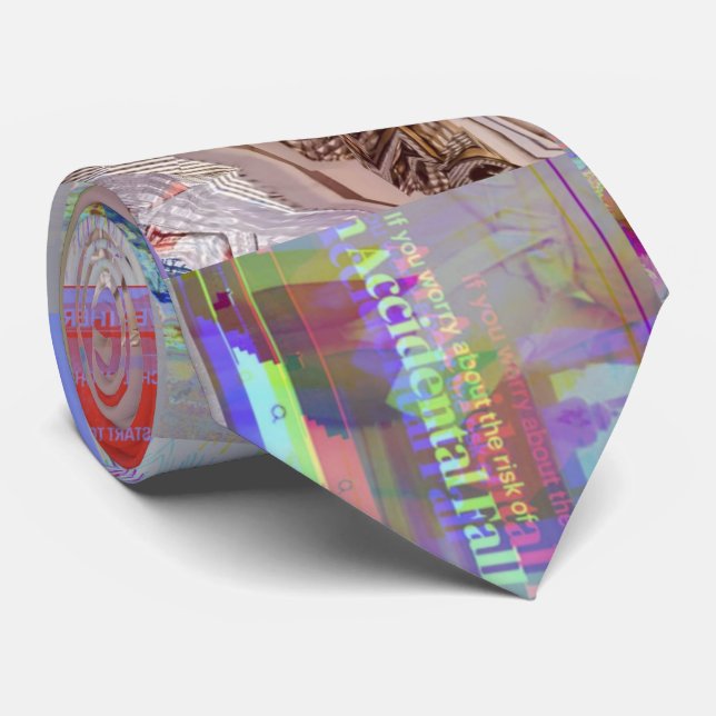 Traditional Patchwork Geometric Glitch Mosaic Tie (Rolled)