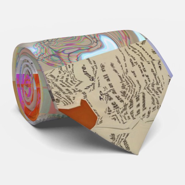Traditional Patchwork Geometric Glitch Mosaic Tie (Rolled)