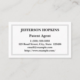 Traditional Patent Agent Business Card