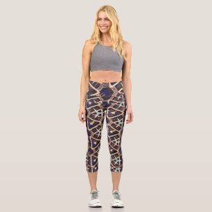 traditional pattern capri leggings