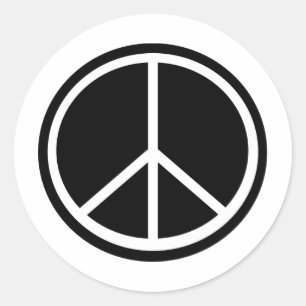 Traditional peace symbol classic round sticker