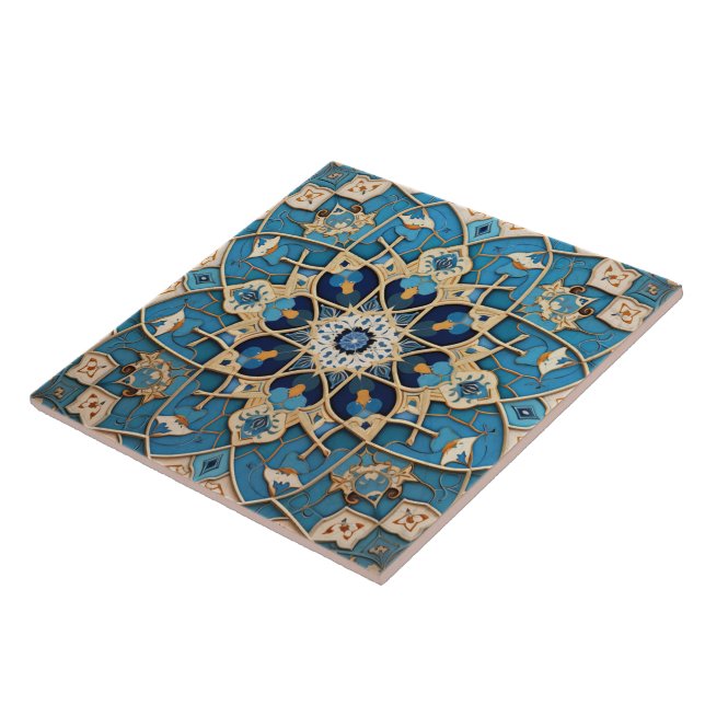 Traditional Persian Traditional Ornamental Art 8 Ceramic Tile (Side)