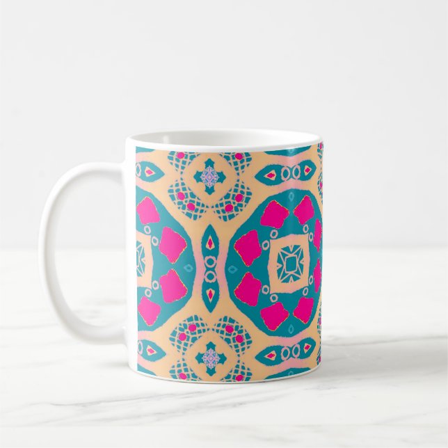 Traditional, Peruvian patchwork, tile pattern Coffee Mug (Left)