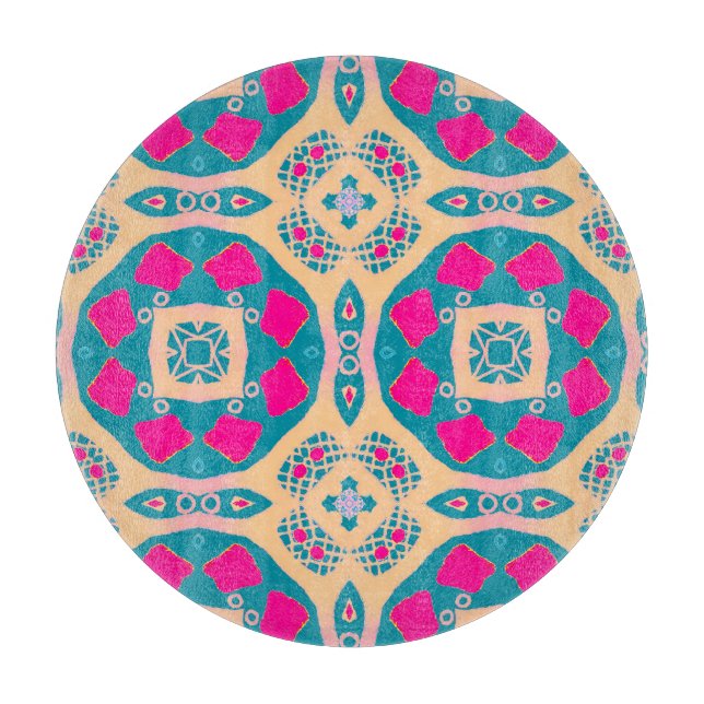 Traditional, Peruvian patchwork, tile pattern Cutting Board (Front)