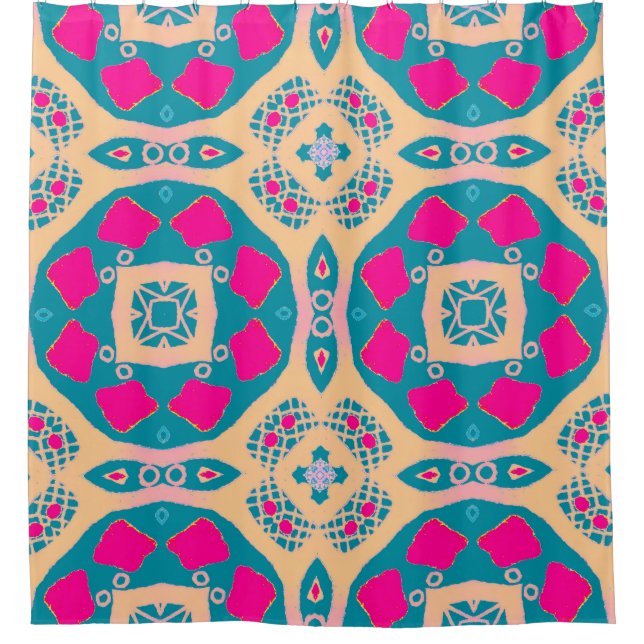 Traditional, Peruvian patchwork, tile pattern Shower Curtain (Front)