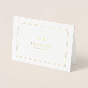 Traditional Photo Elegant Wedding Thank You Foil Card