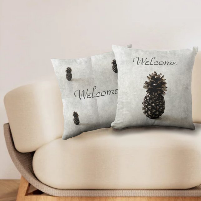 Traditional Pineapple Welcome Grey Cushion (Creator Uploaded)