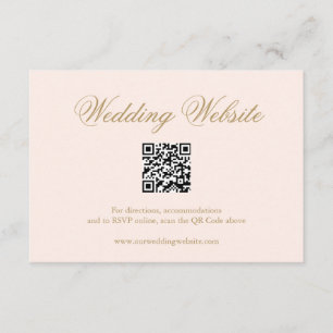 Traditional Pink Gold QR Code Elegant Wedding Enclosure Card