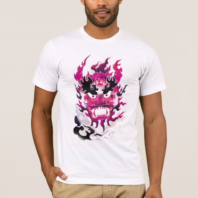 Traditional Pink Oni Mask T-Shirt (Front)