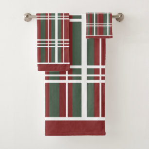 Traditional Plaid Christmas Shades Bath Towel Set