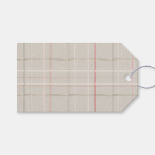 Traditional Plaid Cosy Log Cabin Beige Christmas Gift Tags