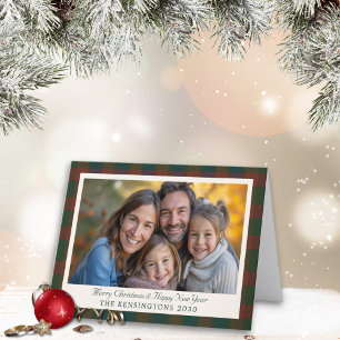 Traditional Plaid/Tartan Christmas Card