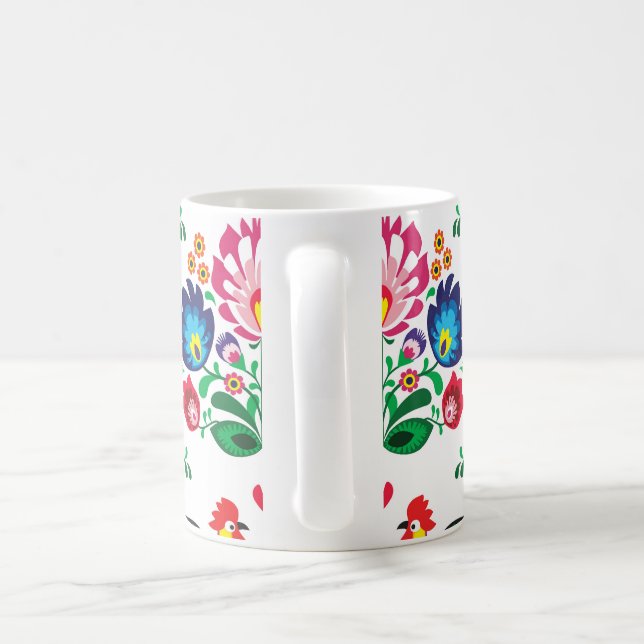 Traditional Polish floral folk embroidery pattern Coffee Mug (Handle)