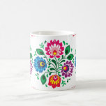 Traditional Polish floral folk embroidery pattern Coffee Mug<br><div class="desc">Traditional Polish floral folk art pattern from Poland, Wzory Lowickie, Wycinanka</div>