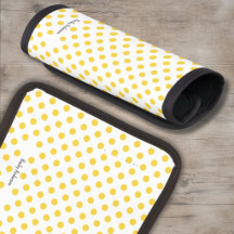 Traditional Polka Dot, Yellow on White