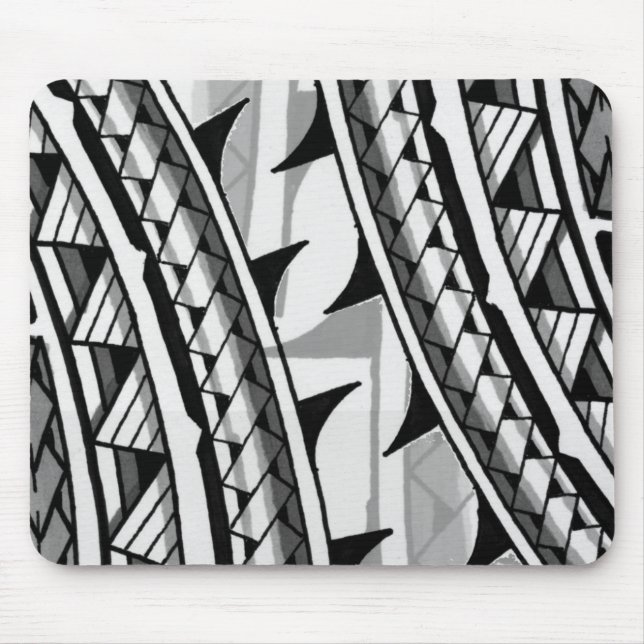 Traditional Polynesian tribal design/tattoo Mouse Pad (Front)