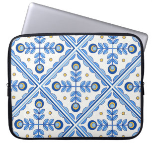 Traditional Portugal Lisbon azulejo ceramic tiles. Laptop Sleeve