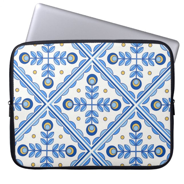 Traditional Portugal Lisbon azulejo ceramic tiles. Laptop Sleeve (Front)