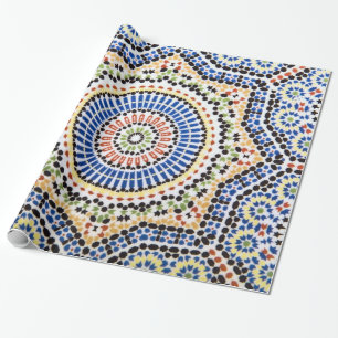 Traditional Portuguese Azulejo Tile Pattern Wrapping Paper