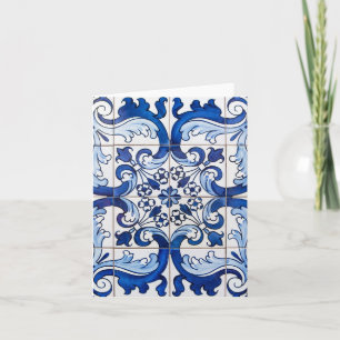 Traditional Portuguese Azulejo Tiles Card