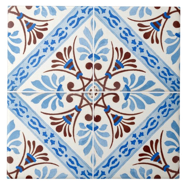 Traditional Portuguese glazed  Ceramic Tile (Front)