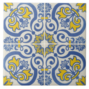 Traditional Portuguese glazed Ceramic Tile