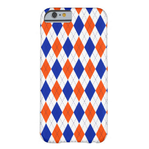 Traditional Preppy Argyle in Orange and Blue Barely There iPhone 6 Case