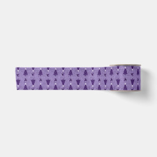 Traditional Purple Christmas Trees & Reindeer Satin Ribbon