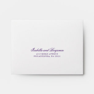 Traditional Purple Formal Elegant RSVP Wedding Envelope