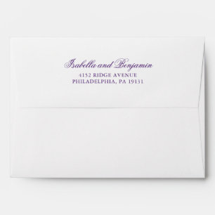 Traditional Purple Formal Elegant Wedding Envelope