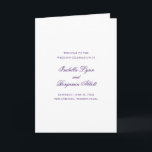 Traditional Purple Formal Elegant Wedding Program<br><div class="desc">Classic style royal purple folded Wedding Program with accent words in an elegant calligraphy typography.  The front has your event details,  the inside has your wedding party and order of ceremony.  The back has a template for your message / quotes.  These Wedding Programs are perfect for a formal wedding.</div>