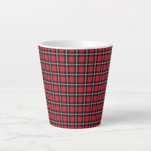 Traditional Red & Black Scottish Plaid Latte Mug