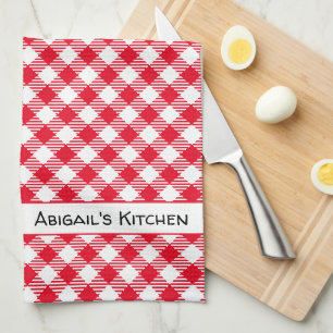 Traditional Red Gingham Buffalo Check Tea Towel