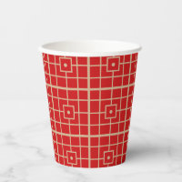 Traditional Red & Gold Chinese Geometric Pattern