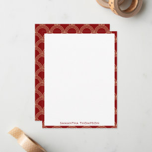 Traditional Red & Gold Chinese Pattern Custom Name Card