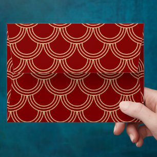 Traditional Red & Gold Chinese Pattern Envelope
