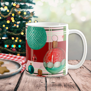 Traditional Red Green Plaid Holiday Coffee Mug