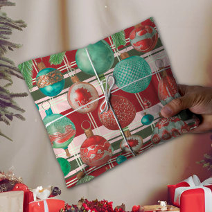 Traditional Red Green Plaid Holiday Tissue Paper
