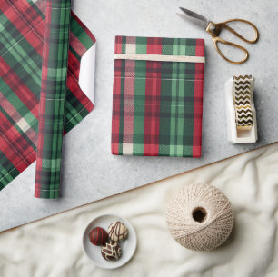 Traditional Red Green Plaid Tartan Wrapping Paper