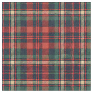 Traditional Red & Green Scottish Tartan Plaid Fabric