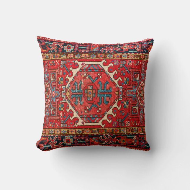 Traditional Red Persian Antique Oriental Rug    Cushion (Front)
