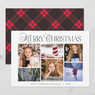 Traditional Red Plaid Holiday Photo Card