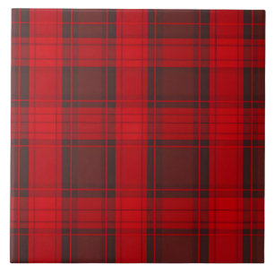 Traditional Red Plaid Tartan Modern Collection Ceramic Tile