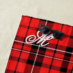 Traditional Red Plaid Tartan Popular Collection Beach Towel