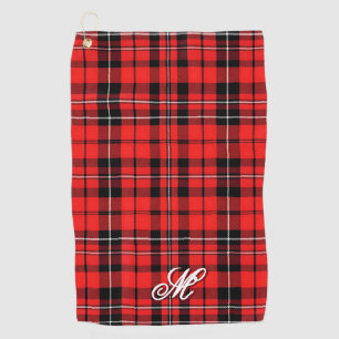 Traditional Red Plaid Tartan Popular Collection Golf Towel