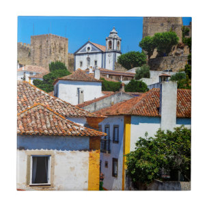 Traditional Red Roof Houses Portugal Ceramic Tile